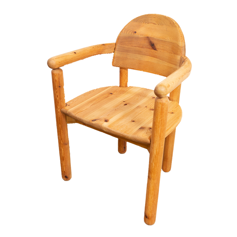 Chaise vintage en bois de pin avec accoudoirs par Rainer Daumiller pour Hirtshals Savværk