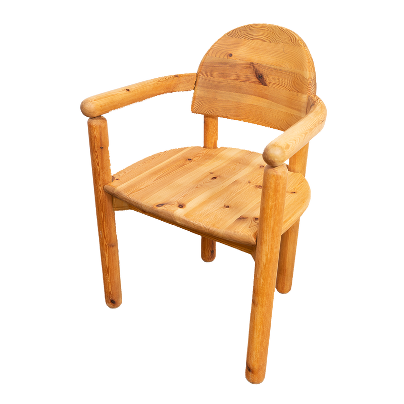 Vintage pine chair with armrests by Rainer Daumiller for Hirtshals Savværk