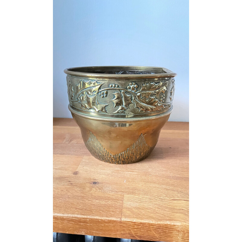 Vintage brass pot holder, 1970-1980s