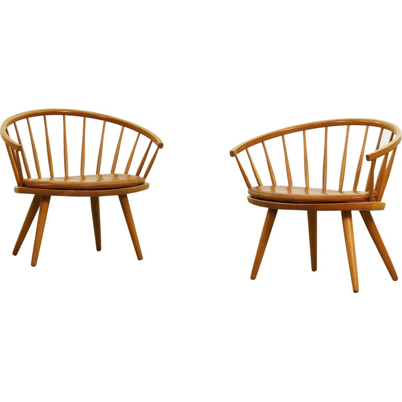 Paire de fauteuils lounge Stolab, Yngve Ekström - 1950
