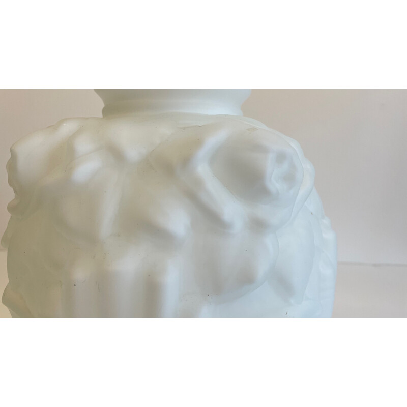 Vintage Art Deco ball vase in white glass paste