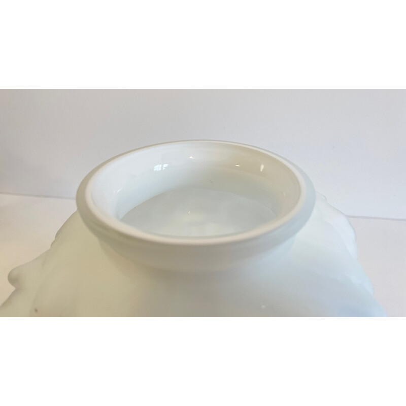 Vintage Art Deco vaso de bolas em pasta de vidro branco