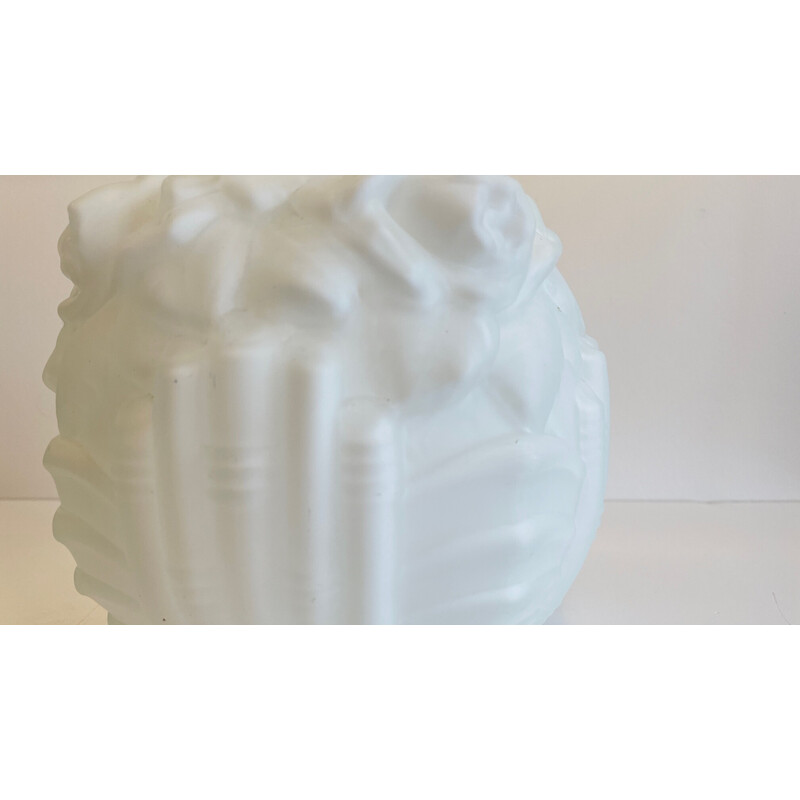 Vintage Art Deco ball vase in white glass paste