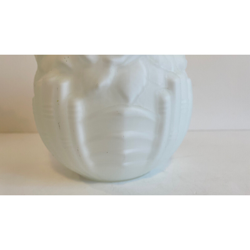 Vintage Art Deco ball vase in white glass paste