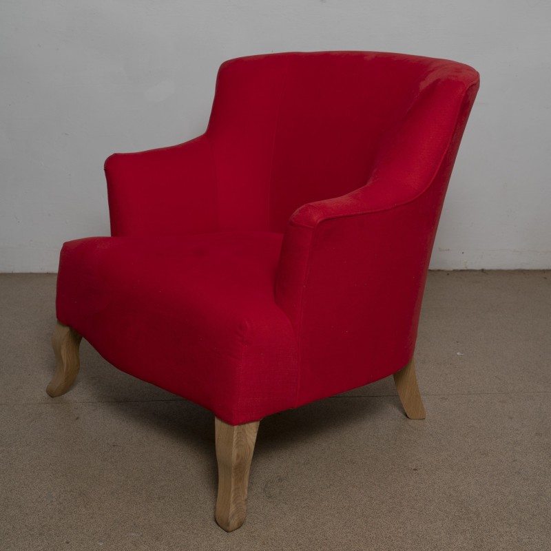 Pair of vintage red armchairs