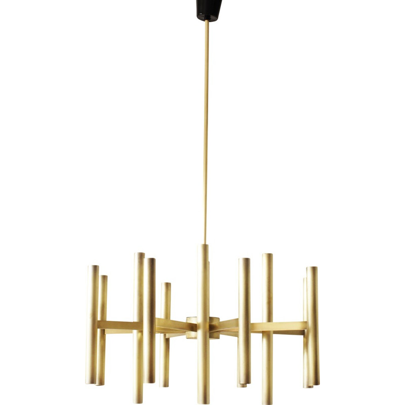 Italian Brass chandelier - 1970s