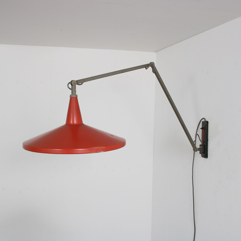 Vintage "Panama" wall lamp by Wim Rietveld for Gispen, Netherlands 1950s