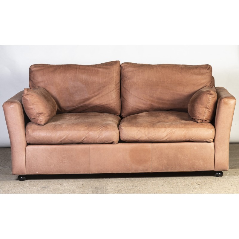 Vintage 'Shabby-chic leather sofa