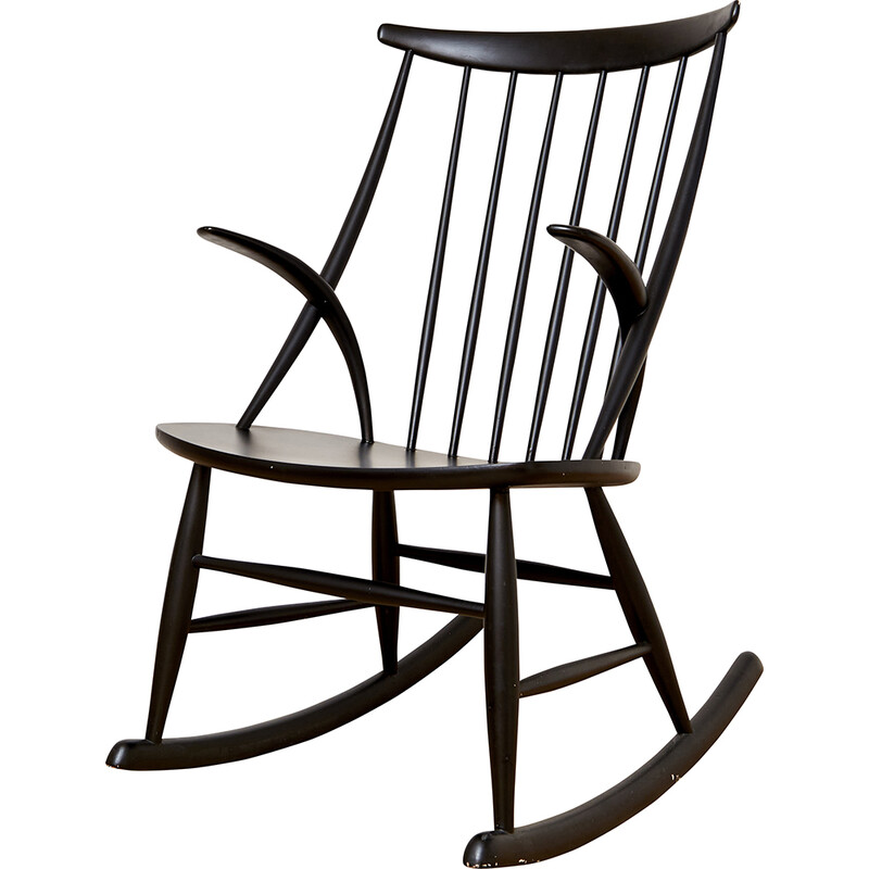 Chaise à bascule vintage Iw3 d'Illum Wikkelsø pour Niels Eilersen