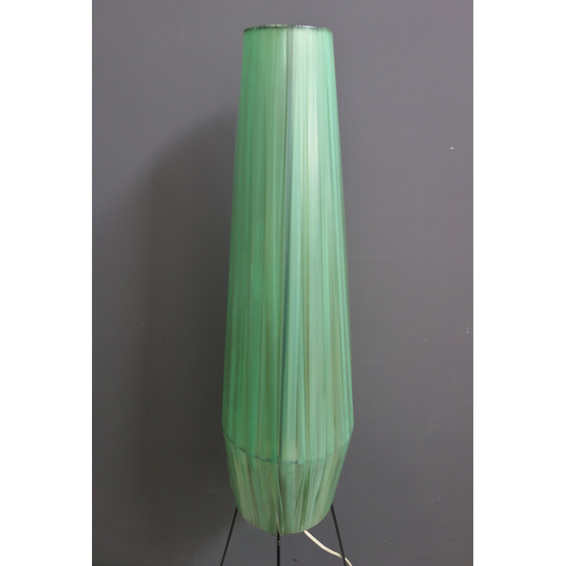 Vintage green fiber rocket shape floor lamp, 1960s