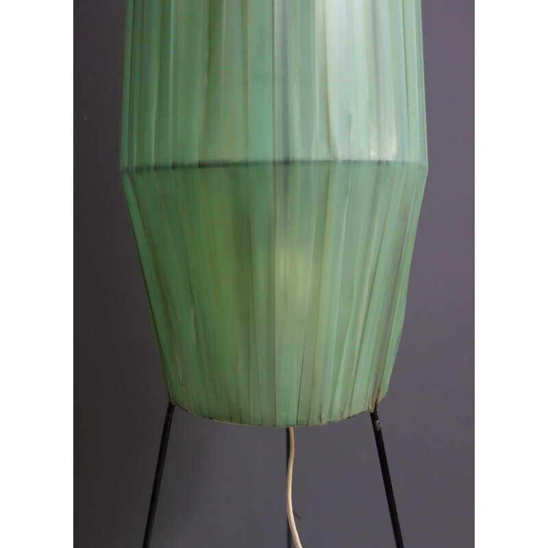 Vintage green fiber rocket shape floor lamp, 1960s