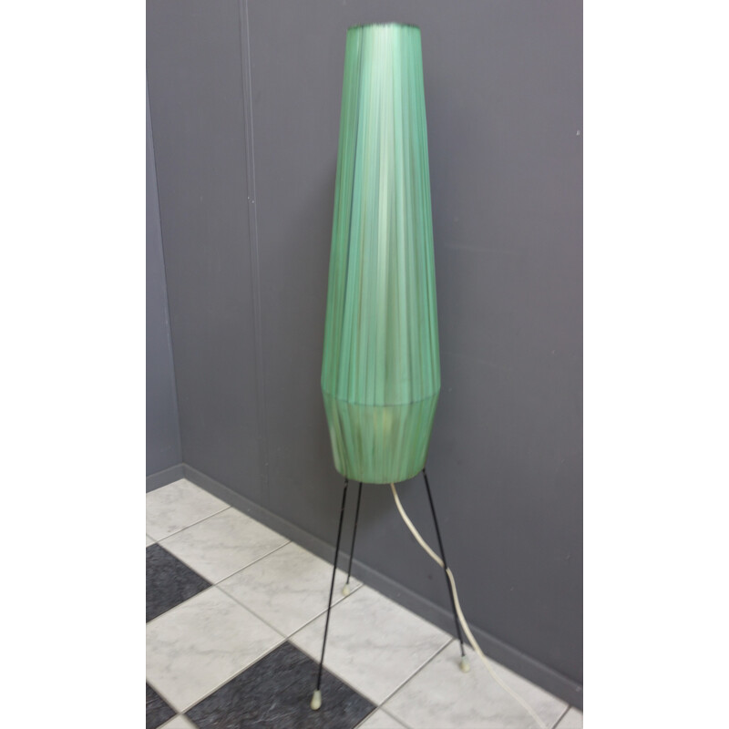 Lampadaire vintage en fibre verte en forme de fusée, 1960