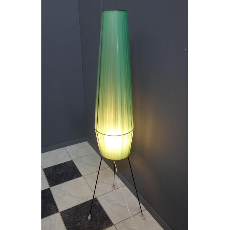 Lampadaire vintage en fibre verte en forme de fusée, 1960