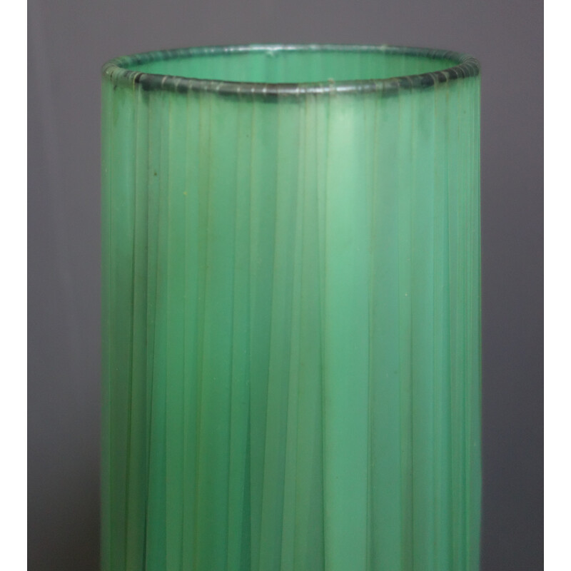 Lámpara de pie vintage en forma de cohete de fibra verde, años 60