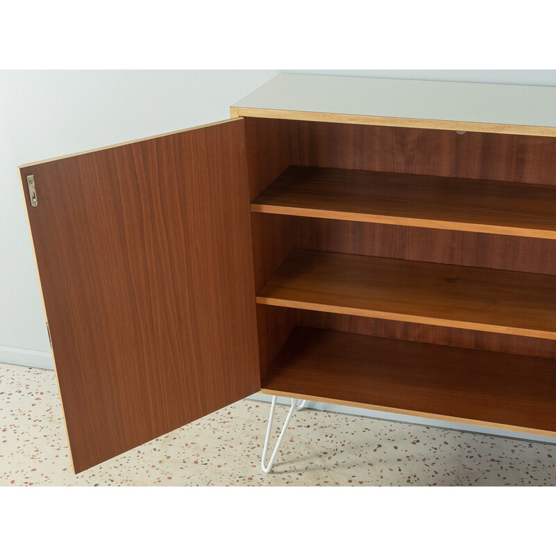 Vintage chest of drawers in bleached walnut veneer with two doors, Germany 1960s