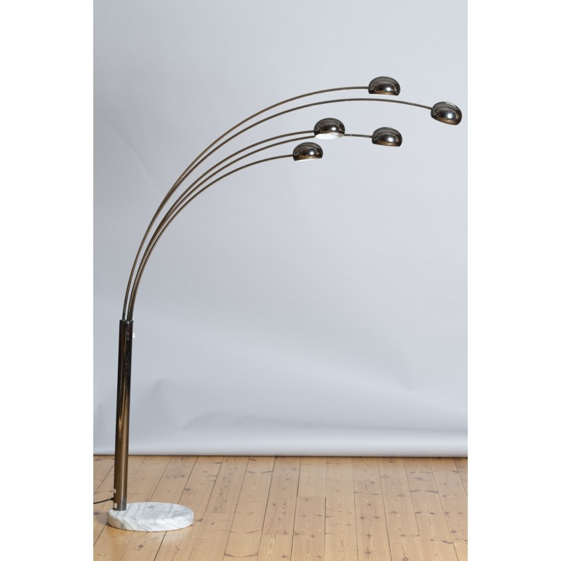 Vintage Bilka floor lamp in smoked chrome, Denmark