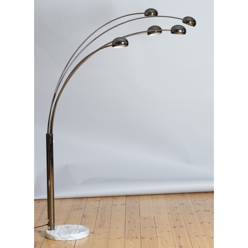 Vintage Bilka floor lamp in smoked chrome, Denmark