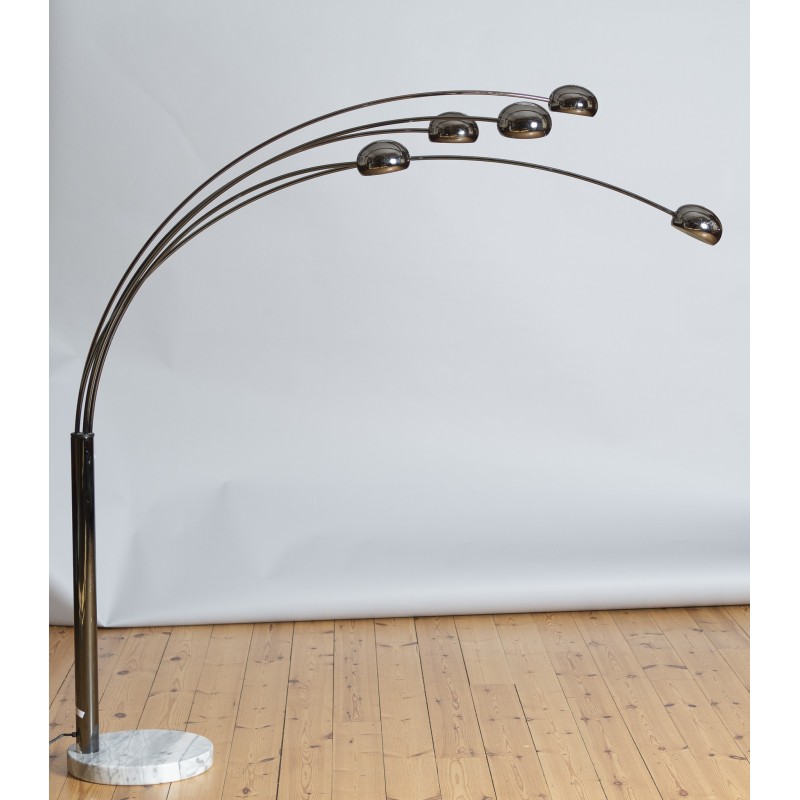 Vintage Bilka floor lamp in smoked chrome, Denmark