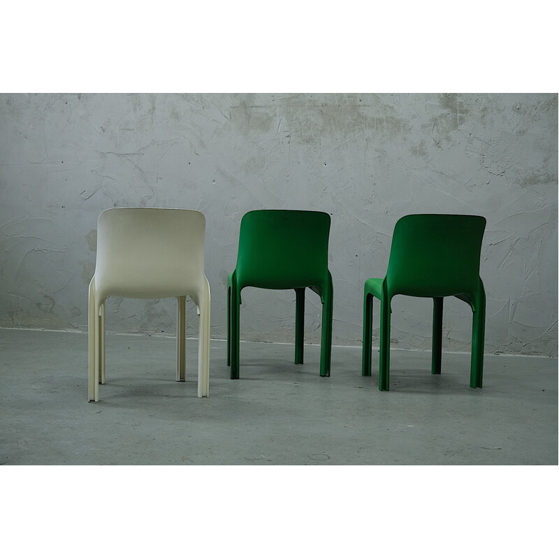 Set of 3 vintage dinning chairs by Vico Magistretti for Artemide, 1970s