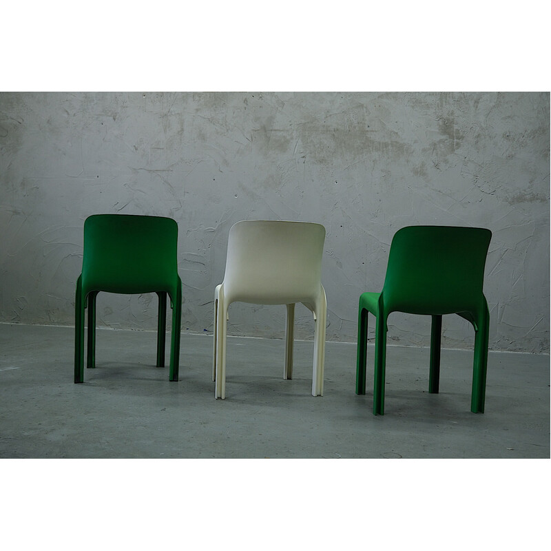 Set of 3 vintage dinning chairs by Vico Magistretti for Artemide, 1970s