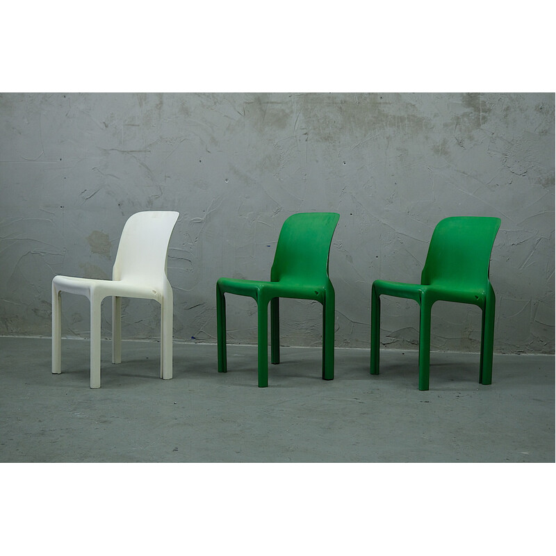 Set of 3 vintage dinning chairs by Vico Magistretti for Artemide, 1970s