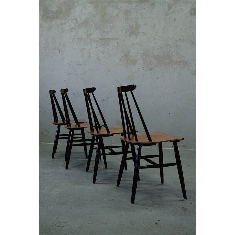 Set of 4 vintage dinning chairs by Ilmari Tapiovaara, Finland 1960s