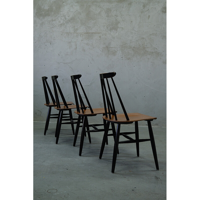 Set van 4 vintage eetkamerstoelen van Ilmari Tapiovaara, Finland 1960