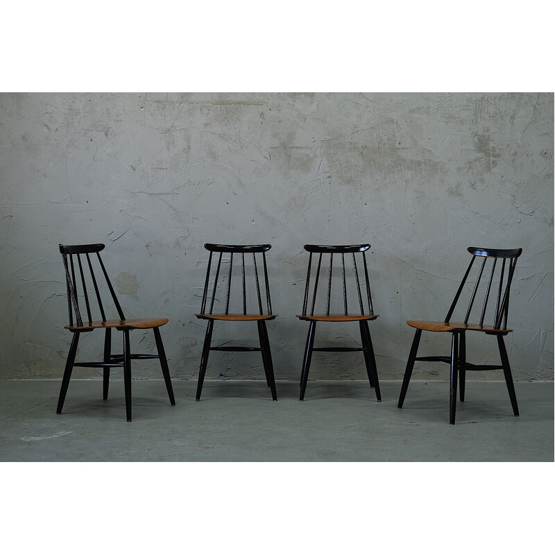 Set of 4 vintage dinning chairs by Ilmari Tapiovaara, Finland 1960s