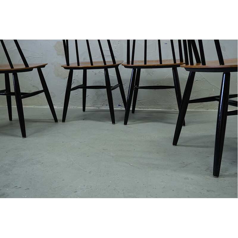 Set of 4 vintage dinning chairs by Ilmari Tapiovaara, Finland 1960s