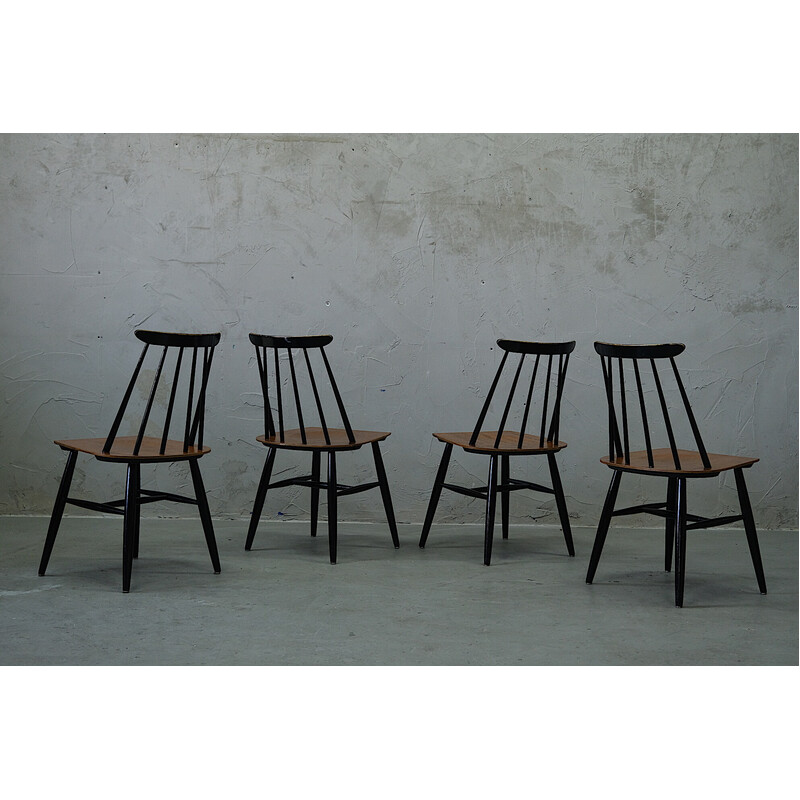 Set of 4 vintage dinning chairs by Ilmari Tapiovaara, Finland 1960s