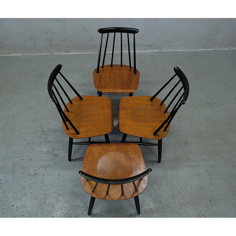 Set of 4 vintage dinning chairs by Ilmari Tapiovaara, Finland 1960s