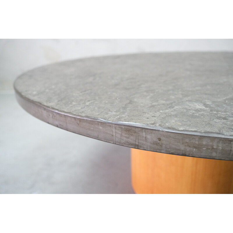 Vintage Brutalistic stone and teak coffe table by Peter Draenert, 1970s