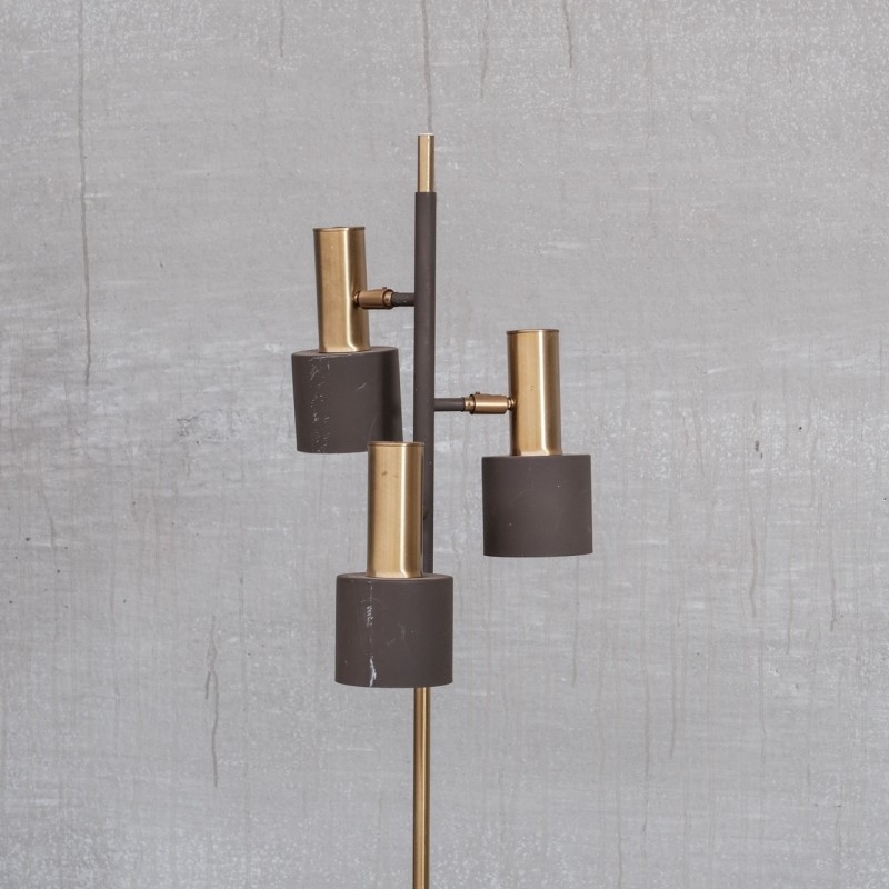 Mid-century brass adjustable floor lamp, Holland 1970s