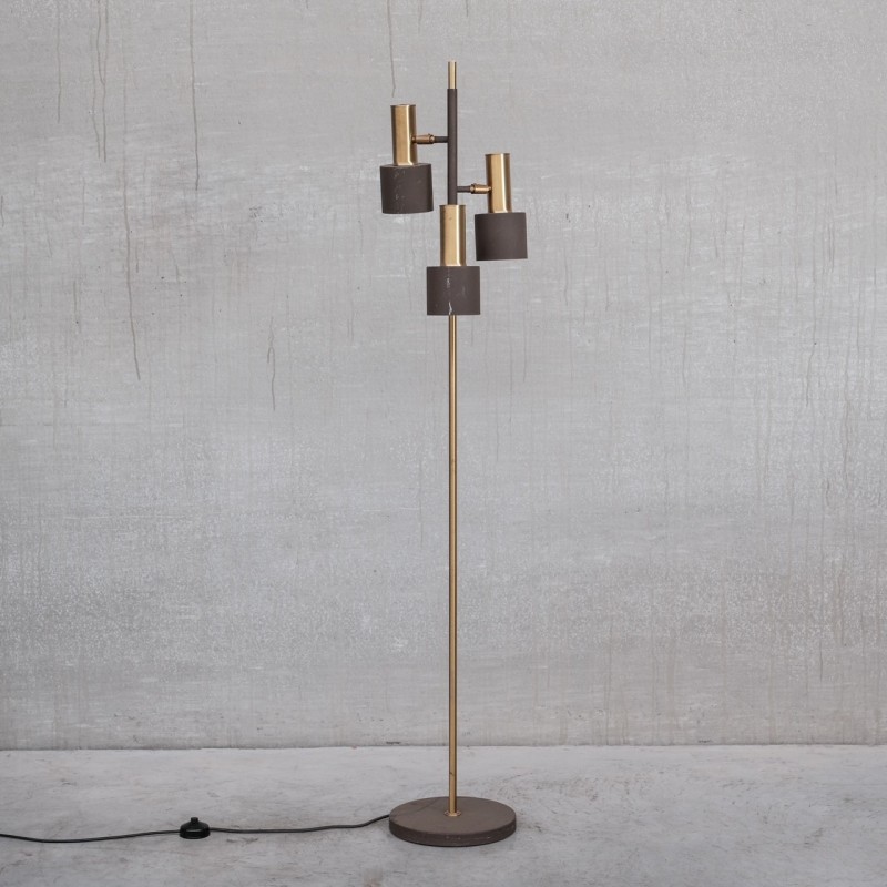 Mid-century brass adjustable floor lamp, Holland 1970s