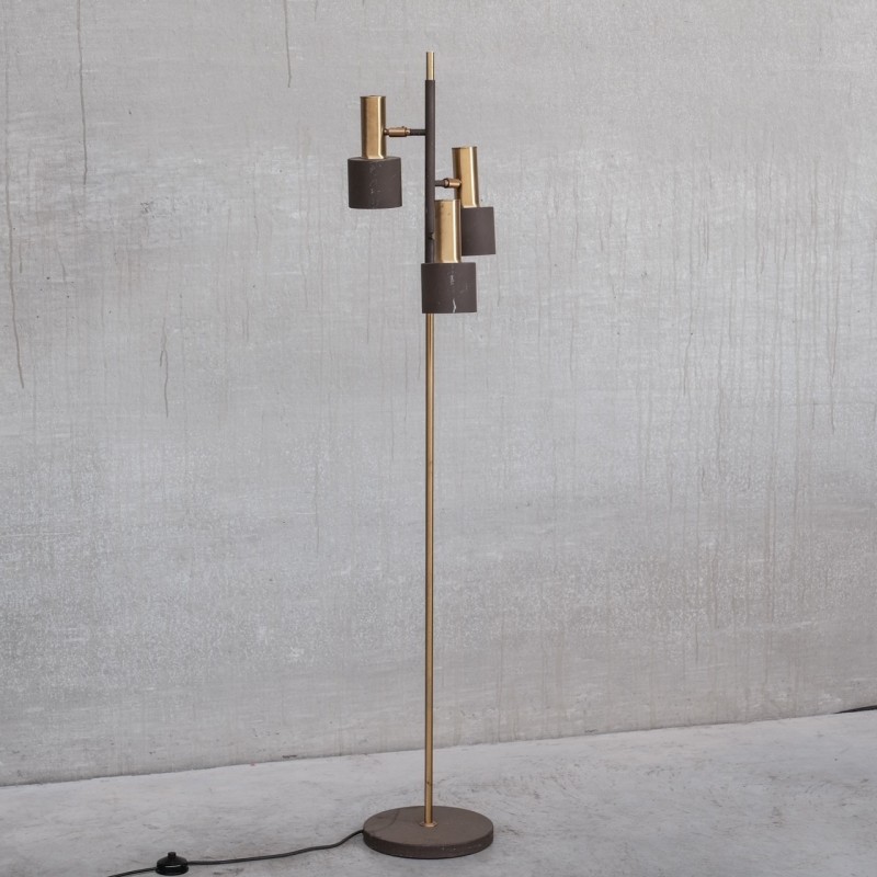 Mid-century brass adjustable floor lamp, Holland 1970s