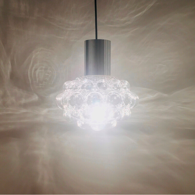 Mid-century bubbelglas hanglamp van Helena Tynell voor Limburg, Duitsland 1960