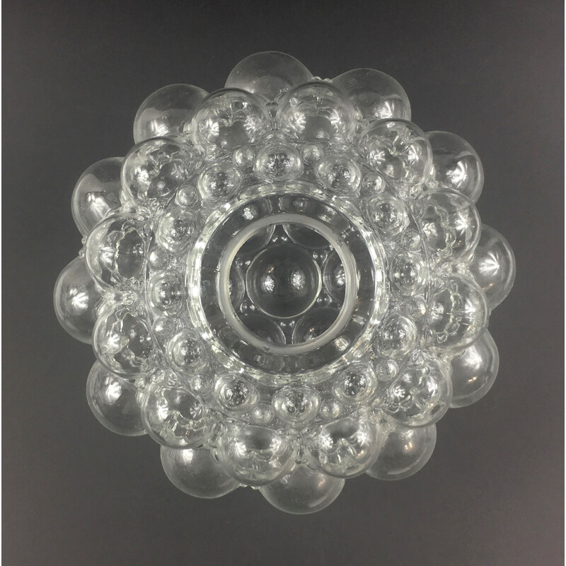 Lámpara colgante de cristal de burbujas de mediados de siglo de Helena Tynell para Limburg, Alemania 1960