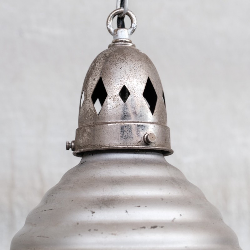 Lampada a sospensione bicolore in vetro Mercury d'epoca, Francia anni '20