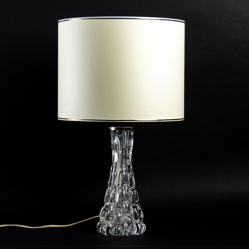 Vintage glass table lamp by Carl Fagerlund for Orrefors, 1960