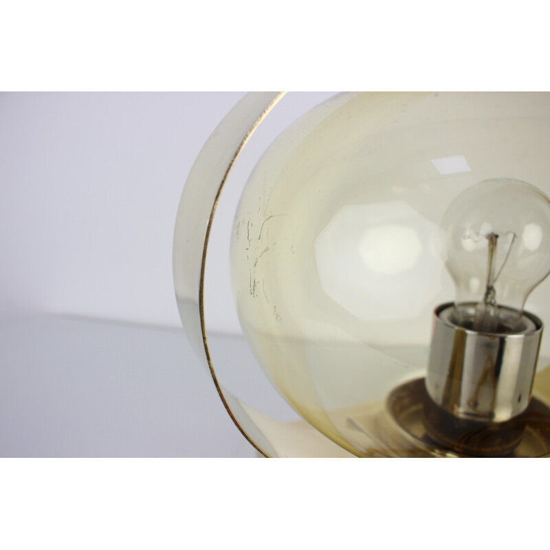 Vintage Preciosa wall lamp in glass, brass and chrome, Czechoslovakia 1970s