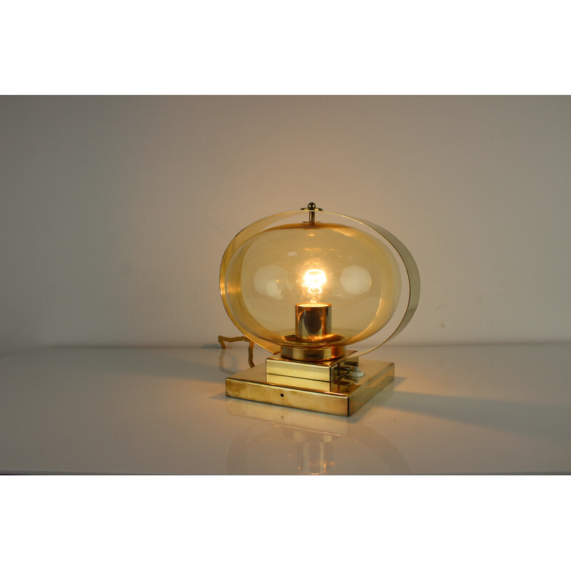 Vintage Preciosa wandlamp in glas, messing en chroom, Tsjecho-Slowakije 1970