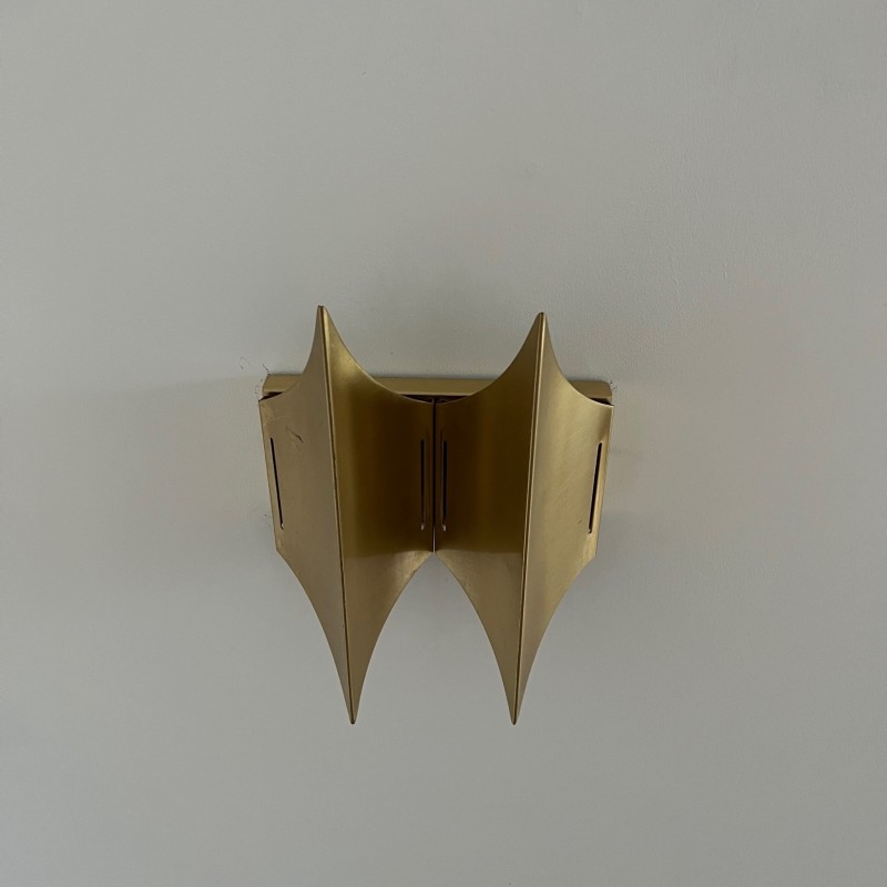 Vintage "Gothic 2" wandlamp in messing van Bent Karlby voor Lyfa, Denemarken 1960