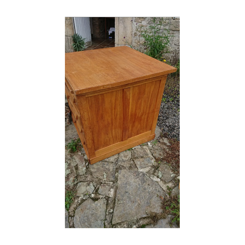 Vintage oak cabinet with 8 drawers