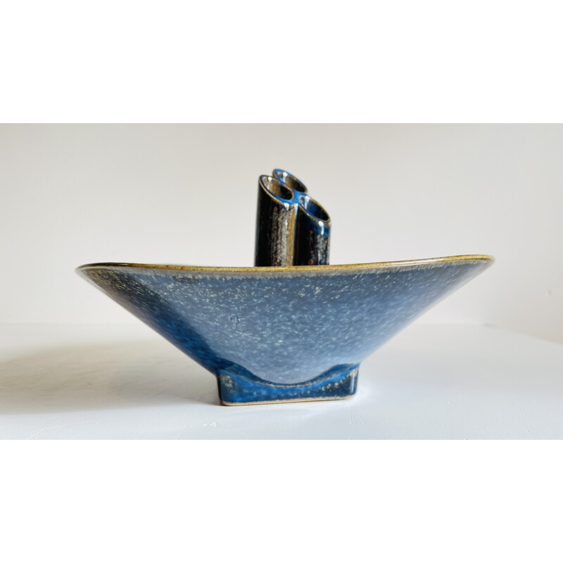 Vintage Soliflores Vase aus glasierter Keramik, 1980-1990
