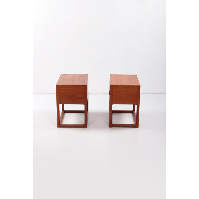 Pair of vintage teak night stands by Aksel Kjersgaard, Denmark 1960s