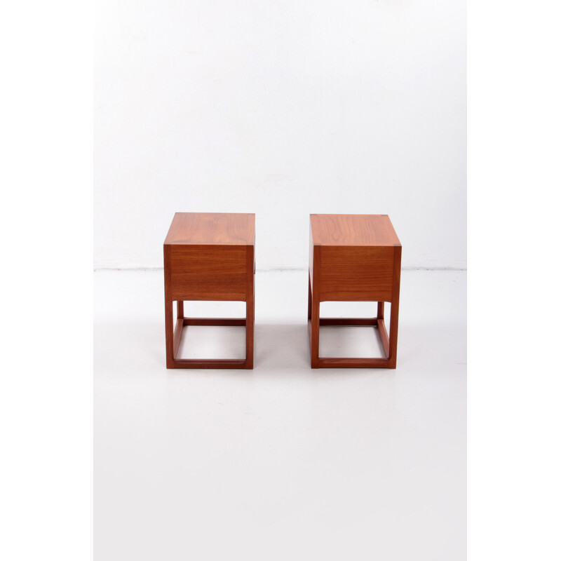 Pair of vintage teak night stands by Aksel Kjersgaard, Denmark 1960s