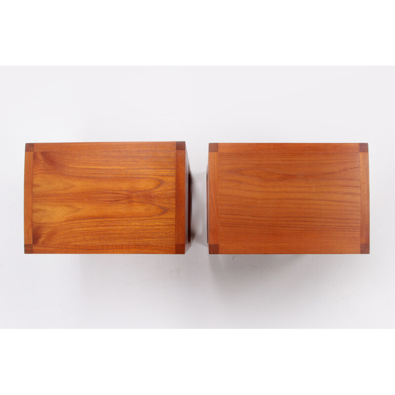 Pair of vintage teak night stands by Aksel Kjersgaard, Denmark 1960s