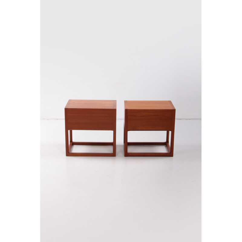 Pair of vintage teak night stands by Aksel Kjersgaard, Denmark 1960s