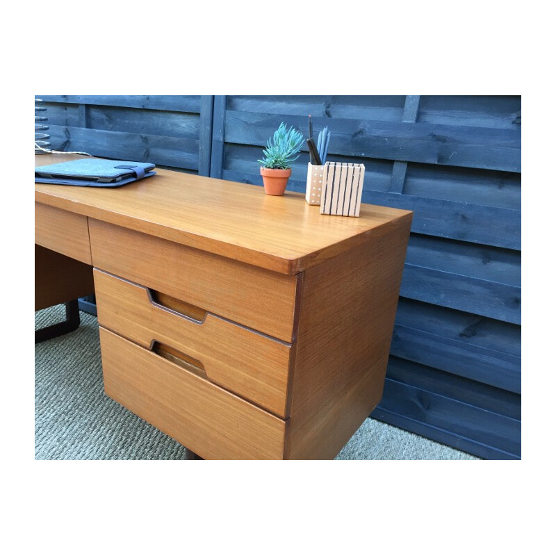 Teak desk with U feet by Uniflex - 1960s