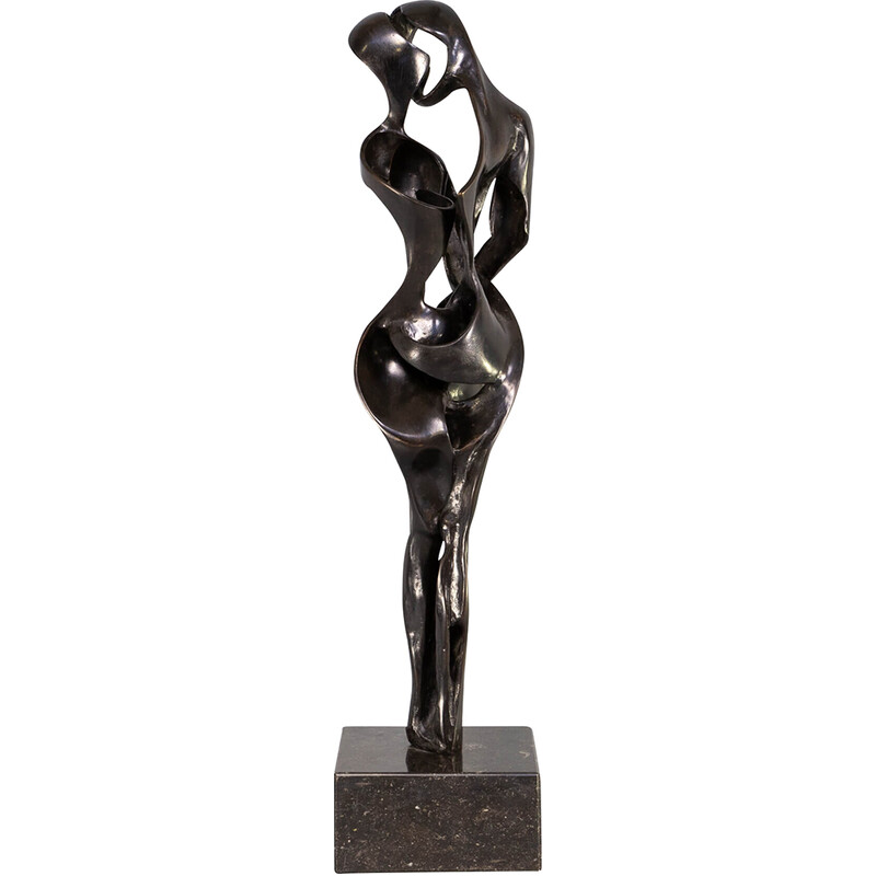 Sculpture vintage "lovers" en bronze par Jos Welten